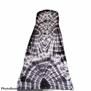 Tie Dyed Tube Top Maxi Dress Urban X Black White Gray Sz Large Chest 26" L: 43"